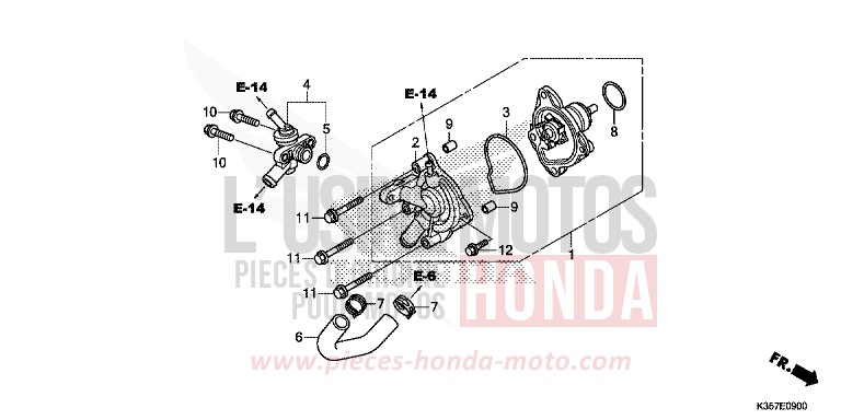 WATER PUMP for PCX 125 PEARL SIENA RED (R320) from 2017
